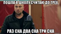 пошла в школу,считаю до трёх раз ска два ска три ска