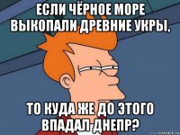 если чёрное море выкопали древние укры, то куда же до этого впадал днепр?