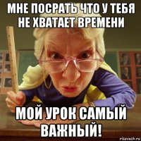 мне посрать что у тебя не хватает времени мой урок самый важный!