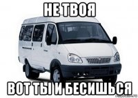 не твоя вот ты и бесишься