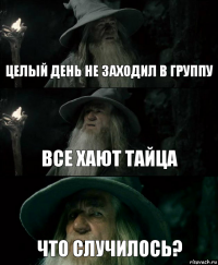 целый день не заходил в группу все хают тайца что случилось?