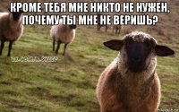 кроме тебя мне никто не нужен, почему ты мне не веришь? 