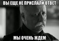 вы еще не прислали ответ мы очень ждем