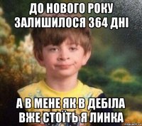 до нового року залишилося 364 дні а в мене як в дебіла вже стоїть я линка