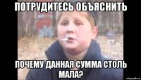 потрудитесь объяснить почему данная сумма столь мала?
