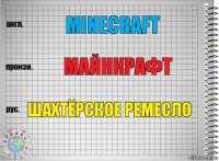 Minecraft Майнкрафт Шахтёрское ремесло