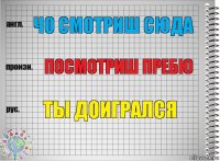 Чо смотриш сюда посмотриш пребю ты доигрался