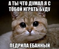 а ты что думал я с тобой играть буду педрила ебанный