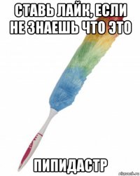 ставь лайк, если не знаешь что это пипидастр