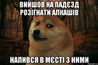 вийшов на падєзд розігнати алкашів напився в мєсті з ними