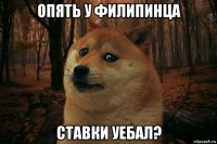 опять у филипинца ставки уебал?