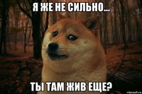 я же не сильно... ты там жив еще?