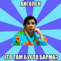 айголек что там бухло барма?