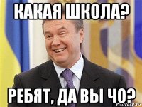 какая школа? ребят, да вы чо?