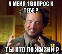 у меня 1 вопрос к тебе ? -ты кто по жизни ?