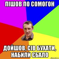 пішов по сомогон дойшов, сів бухати, набили єбало