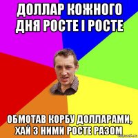 доллар кожного дня росте і росте обмотав корбу долларами, хай з ними росте разом