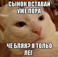 сынок вставай уже пора чё бляя? я тольо лёг.