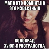 мало кто помнит,но это известный конокрад хуюп-пространства