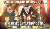 это мы сидим на природе . . . и не вкурсе что сейчас в нас попадёт метиорит . . .
