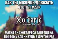 как ты можешь доказать что ты маг? магия вне хогвартса запрещена. поэтому как нибудь в другой раз