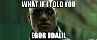 what if i told you egor udalil