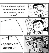 Наша задача сделать моха нормальным человеком, ваши идеи? ... Удалить его архив цп