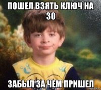 пошел взять ключ на 30 забыл за чем пришел