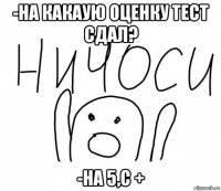 -на какаую оценку тест сдал? -на 5,с +