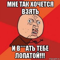 мне так хочется взять и в***ать тебе лопатой!!!