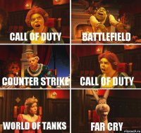 Call of duty Battlefield Counter strike Call of duty World of tanks Far cry