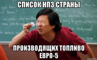 список нпз страны производящих топливо евро-5