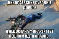 николаевские суровые дороги и недостача фонарей! тут пешком идти опасно..