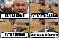 СЕЛ ЗА КОМП ТУТ БЛЯТЬ СДЕЛАЙ ТУТА СДЕЛАЙ СУКА ПОШЛО ВСЁ НАХУЙ!!!