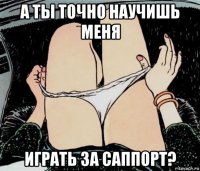 а ты точно научишь меня играть за саппорт?