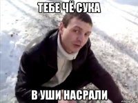 тебе чё сука в уши насрали