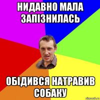 нидавно мала запізнилась обідився натравив собаку