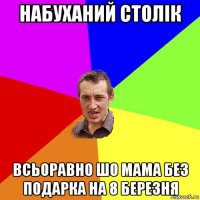 набуханий столік всьоравно шо мама без подарка на 8 березня