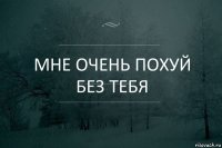 Мне очень похуй без тебя