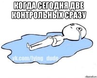 когда сегодня две контрольных сразу 