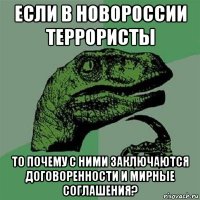 если в новороссии террористы то почему с ними заключаются договоренности и мирные соглашения?