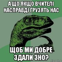 а що якщо вчителі насправді грузять нас щоб ми добре здали зно?