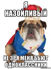 я назойливый не зря меня бьют одноклассники