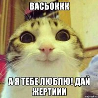 васьоккк а я тебе люблю! дай жертиии