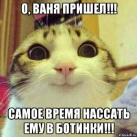 о, ваня пришел!!! самое время нассать ему в ботинки!!!