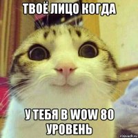 твоё лицо когда у тебя в wow 80 уровень