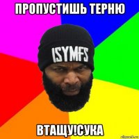 пропустишь терню втащу!сука