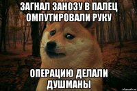 загнал занозу в палец омпутировали руку операцию делали душманы