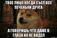 твое лицо когда съел все печеньки друга а говоришь что даже в глаза их не видел