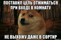 поставил цель отжиматься при входе в комнату не выхожу даже в сортир